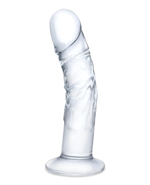 Cargue la imagen en el visor de la galería, Glas 7" Realistic Curved Glass Dildo w/Veins - Clear
