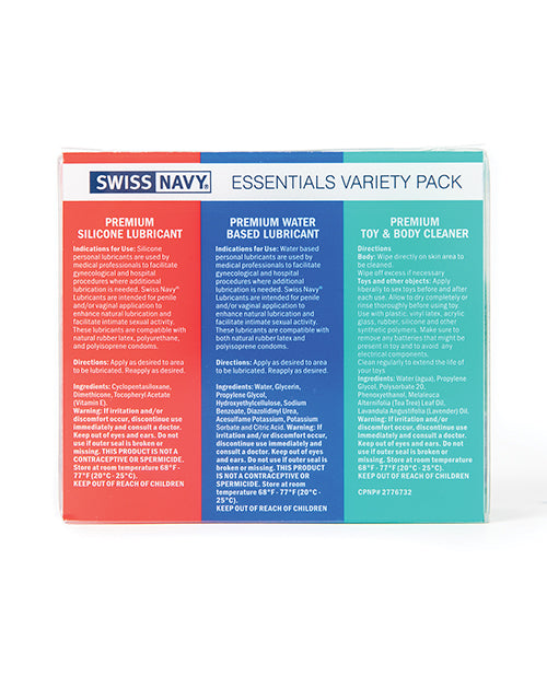 Carica l'immagine nel visualizzatore Galleria, Swiss Navy Essentials Variety Pack of 3 - 1 oz