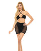 Indlæs billede i gallerifremviser, Pink Lipstick Hold On Tight Halter Bra & Skirt Black O/S