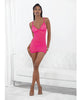 Carregar imagem no visualizador da Galeria, Neon Honeycomb Chemise w/Strappy Back & G-String Neon Pink XL