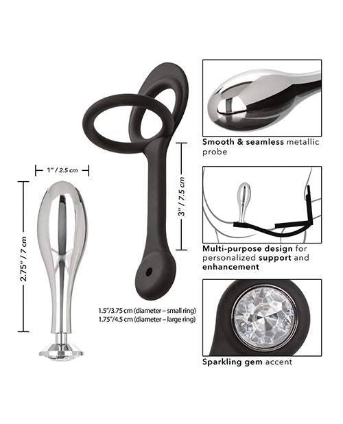 Carica l'immagine nel visualizzatore Galleria, Star Fucker Teardrop Gem Plug w/Silicone Enhancer - Black