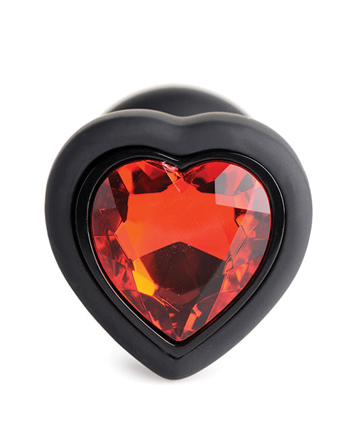 Load image into Gallery viewer, Booty Sparks 28X Silicone Vibrating Red Heart Anal Plug With Remote Small