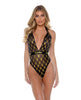 Load image into Gallery viewer, Playboy Bunny Gold Foil Halter Teddy - Black/Gold SM