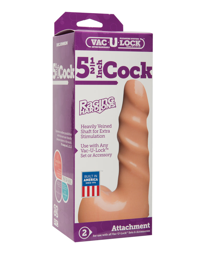 Încărcați imaginea în vizualizatorul Galerie, Vac-U-Lock 5.5" Raging Hard on Realistic Cock - White