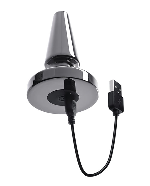 Cargue la imagen en el visor de la galería, Evolved Beginner Vibrating Rechargeable Metal Plug - Black