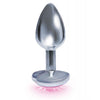 Carregar imagem no visualizador da Galeria, O Plug Inicial Coração Prateado com Pedras de Aço Inoxidável 9's - Rosa