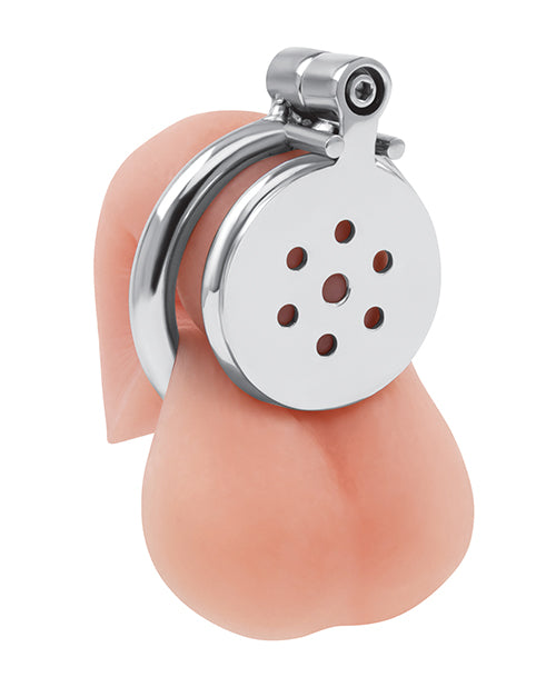 Lataa kuva gallerian katseluohjelmaan, Lockmaster Stainless Steel Flat Inverted Chastity Cage - Silver