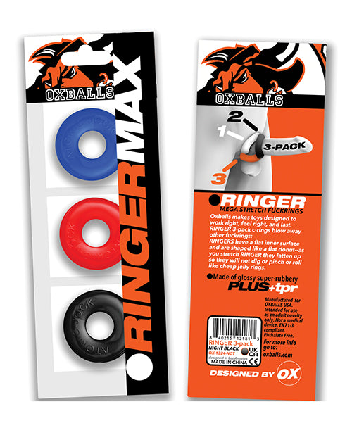 Załaduj obraz do przeglądarki galerii, Oxballs Ringer Max 3 Pack Cockrings - Multi Color