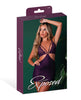 Cargue la imagen en el visor de la galería, Leather & Lace Stretch Mesh and Lace Chemise w/Thong 2 pc Set - Plum L/XL