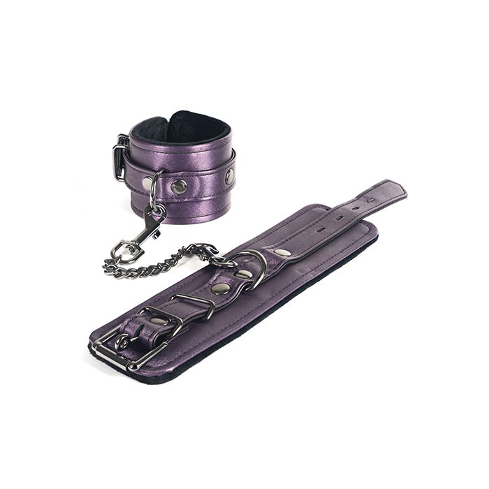 Load image into Gallery viewer, Spartacus Galaxy Legend Faux Leather Ankle Restraints - Purple