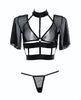 Lataa kuva gallerian katseluohjelmaan, Adore Dreamer Sheer Mesh Strappy Top & Thong Black O/S