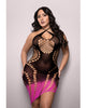 Load image into Gallery viewer, Vixen Ready Or Not Ombre Keyhole Halter Dress Black Pink Queen Size