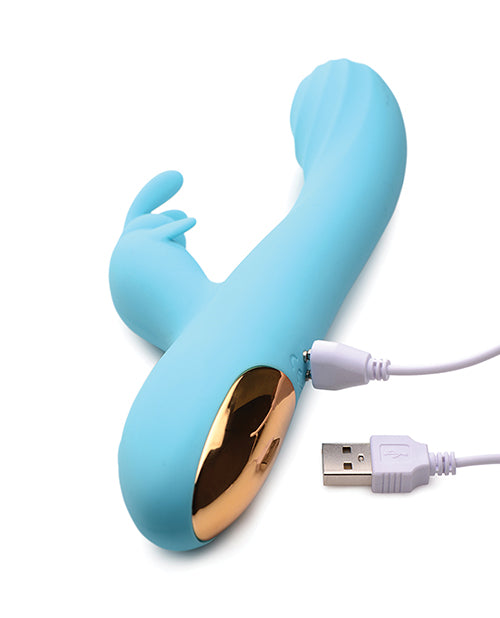 Carregue a imagem no visualizador da Galeria, Curve Toys Power Bunnies Snuggles 10x Silicone Rabbit Vibrator - Blue