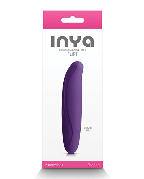 Lataa kuva gallerian katseluohjelmaan, INYA Flirt Flexible Dark Purple Rechargeable Silicone Vibrator