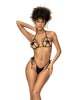 Load image into Gallery viewer, Star Dancer Wet Look Top w/Matte Side Tie Thong 2 pc Set - Black S/M