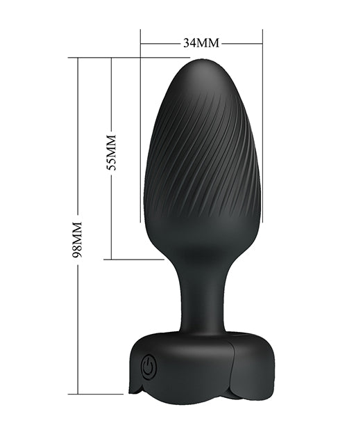 Afbeelding laden in Galerijviewer, Pretty Love Osborn Medium Butt Plug w/Multi Color Bottom Light - Black