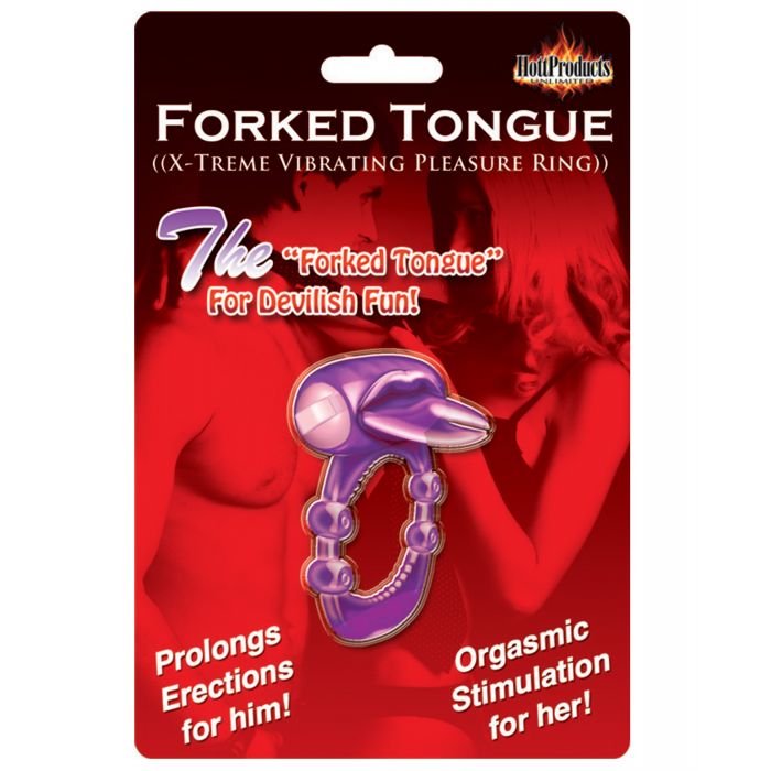 Load image into Gallery viewer, Forked Tongue X-treme Vibrating Pleasure Ring - Purple