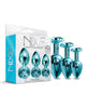Lataa kuva gallerian katseluohjelmaan, Nixie Metal Butt Plug Trainer Set w/Inlaid Jewel - Blue Metallic