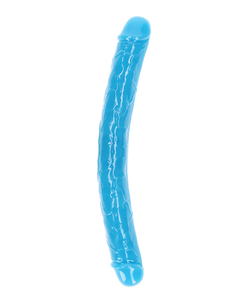 Afbeelding laden in Galerijviewer, Shots RealRock 15" Double Dong Glow in the Dark - Neon Blue