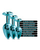 Lataa kuva gallerian katseluohjelmaan, Nixie Metal Butt Plug Trainer Set w/Inlaid Jewel - Blue Metallic