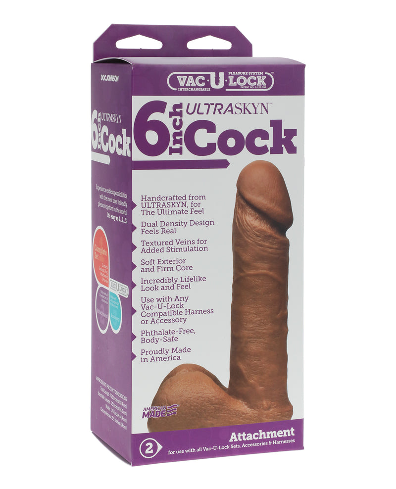 Load image into Gallery viewer, Vac-U-Lock 6" ULTRASKYN Cock Attch. - Brown