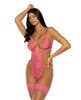 Charger l'image dans la visionneuse de la galerie, Genesis Lace Underwire Teddy w/Lace Garter Stays - Raspberry S/M