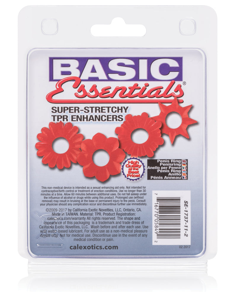Bild in den Galerie-Viewer laden, Basic Essentials Ringe - Rotes Set mit 4 Stück