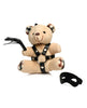 Load image into Gallery viewer, Master Series BDSM Teddy Bear Keychain With Faux Leather Harness And Mini Flogger O Rings Eye Mask