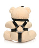 Load image into Gallery viewer, Master Series BDSM Teddy Bear Keychain With Faux Leather Harness And Mini Flogger O Rings Eye Mask