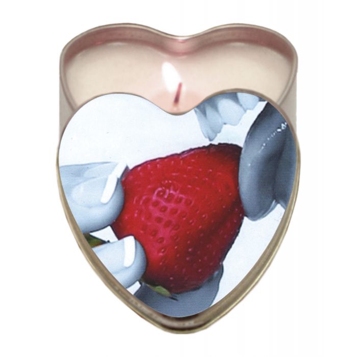 Load image into Gallery viewer, Earthly Body Suntouched Hemp Edible Candle - 4.7 oz Heart Tin Strawberry