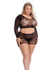 Ladda bilden i Galleri Viewer, Pink Lipstick Leaf it to Me Long Sleeve Crop Top & Short Black QN