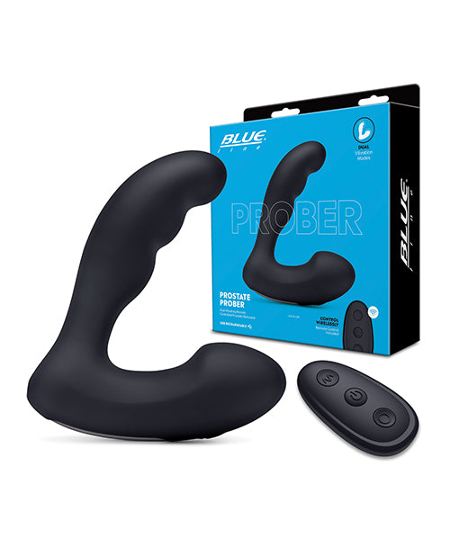 Cargue la imagen en el visor de la galería, Blue Line Vibrating Prostate Prober w/Remote - Black