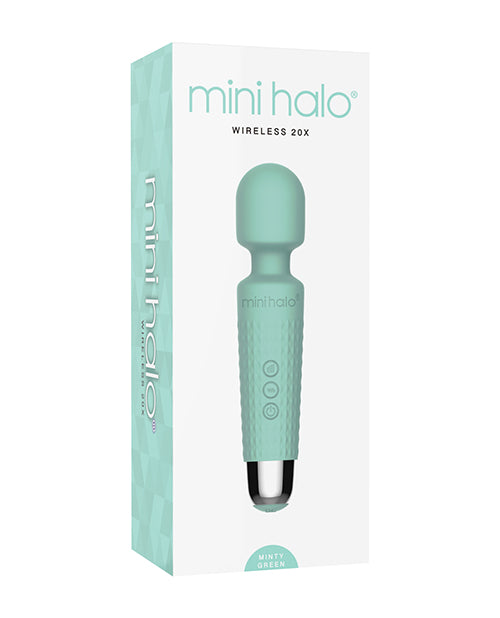 Afbeelding laden in Galerijviewer, Mini Halo Wireless 20x Wand Mint Green Rechargeable Silicone Massager