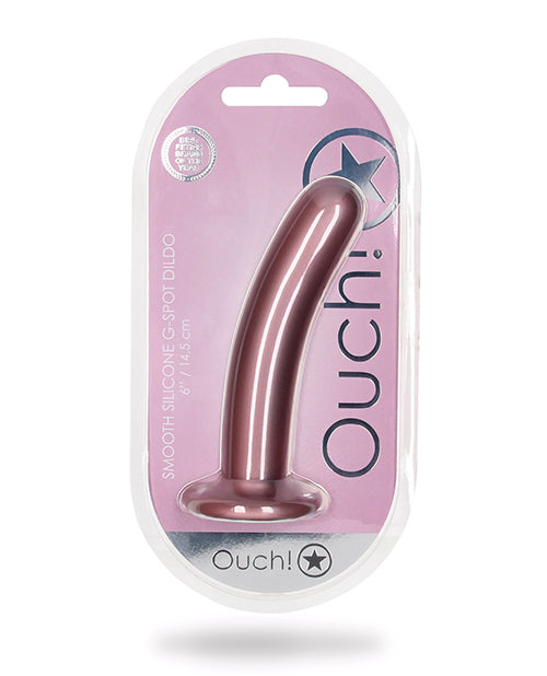 Load image into Gallery viewer, Shots Ouch 6" Smooth G-Spot Dildo - Rose Gold