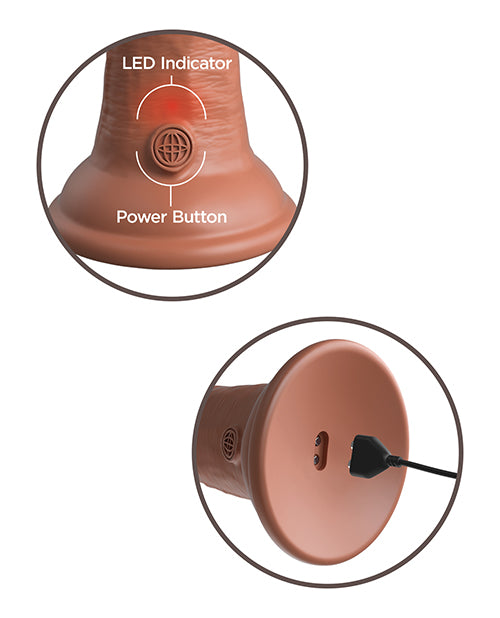 Charger l'image dans la visionneuse de la galerie, King Cock Elite 8" Dual Density Vibrating Silicone Cock - Tan