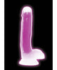 Charger l'image dans la visionneuse de la galerie, Curve Toys Lollicock 7" Glow In The Dark Silicone Dildo w/Balls - Purple