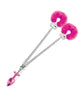 Load image into Gallery viewer, Nixie Metal Butt Plug w/Inlaid Jewel & Fur Cuff Set - Pink Metallic