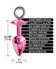 Load image into Gallery viewer, Nixie Metal Butt Plug w/Inlaid Jewel & Fur Cuff Set - Pink Metallic