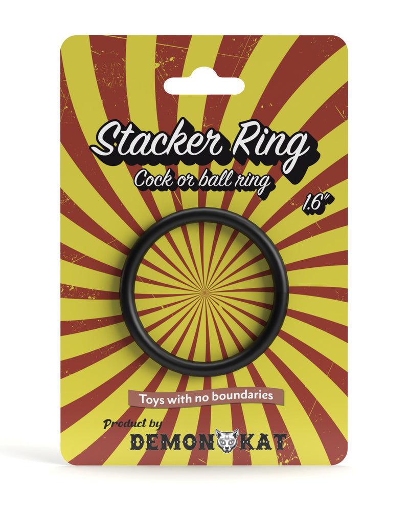 Load image into Gallery viewer, Demon Kat 1.6' Stacker Ring - Black
