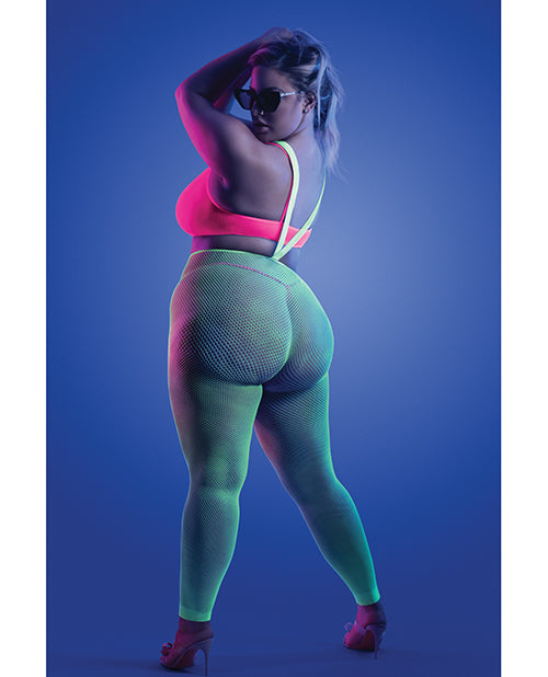 Load image into Gallery viewer, Glow Come Alive Suspender Stockings, Bralette & G-String Multi Color QN