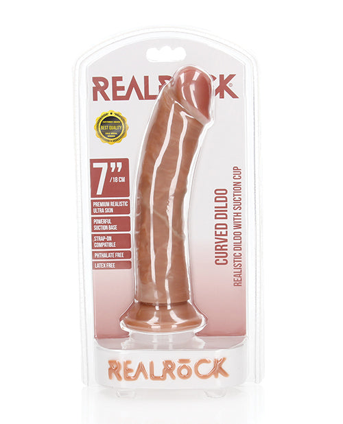 Ladda bilden i Galleri Viewer, Shots RealRock realistisk 7-tums böjd dildo tan med realistiska vener för förbättrad intern stimulans