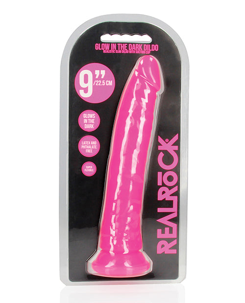 Ladda bilden i Galleri Viewer, Shots RealRock 9" Slim Dildo Glow in the Dark - Neon Pink