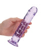 Load image into Gallery viewer, Shots RealRock Crystal Clear 8" Straight Dildo w/Suction Cup - Purple
