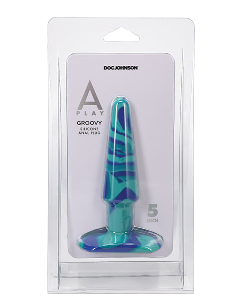 Załaduj obraz do przeglądarki galerii, A Play 5" Groovy Silicone Anal Plug - Ocean