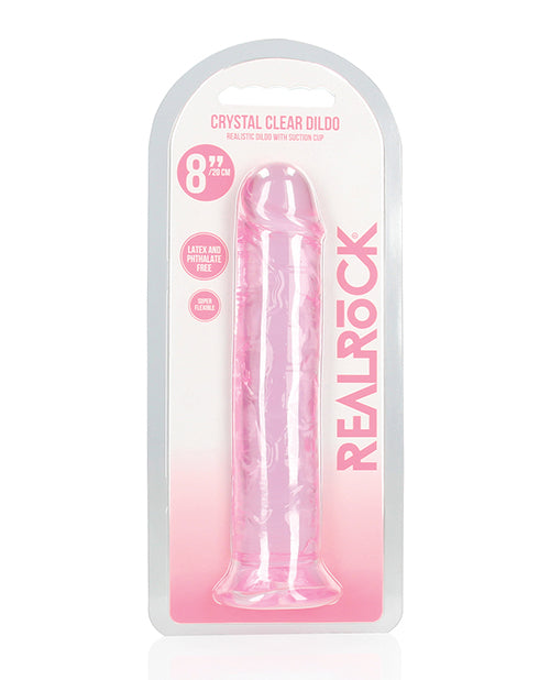 Załaduj obraz do przeglądarki galerii, Shots RealRock Crystal Clear 8" Straight Dildo w/Suction Cup - Pink