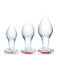Încărcați imaginea în vizualizatorul Galerie, Glas 3 pc Heart Jewel Glass Anal Training Kit