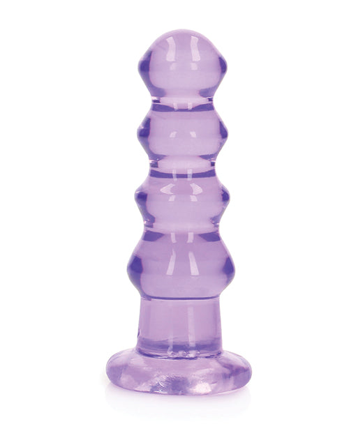 Load image into Gallery viewer, Shots RealRock Crystal Clear 5.5" Curvy Dildo/Butt Plug - Purple