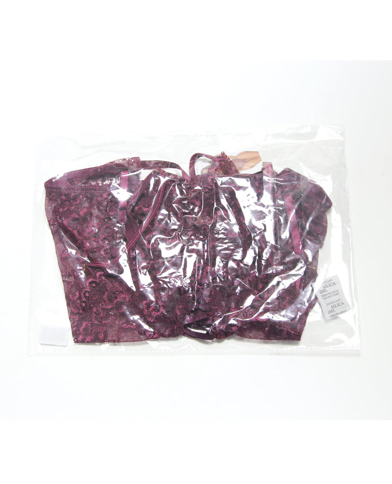 Ladda bilden i Galleri Viewer, Scallop Stretch Lace Teddy w/Underwire Cups - Mauve Plum O/S