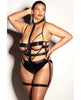 Ladda bilden i Galleri Viewer, FETISH Lethal Underwire Peek A Boo Vinyl Teddy w/Choker Black 2X