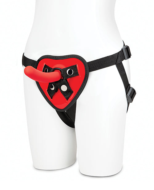 Charger l'image dans la visionneuse de la galerie, Lux Fetish 5" Dildo w/Red Heart Strap On Harness Set